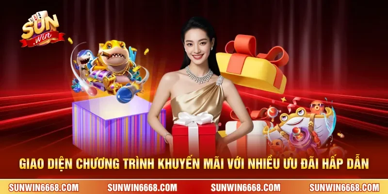 Giao diện chương trình khuyến mãi với nhiều ưu đãi hấp dẫn